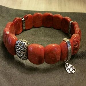 Silpada Carved Sponge Coral Bracelet,  Ret Sample